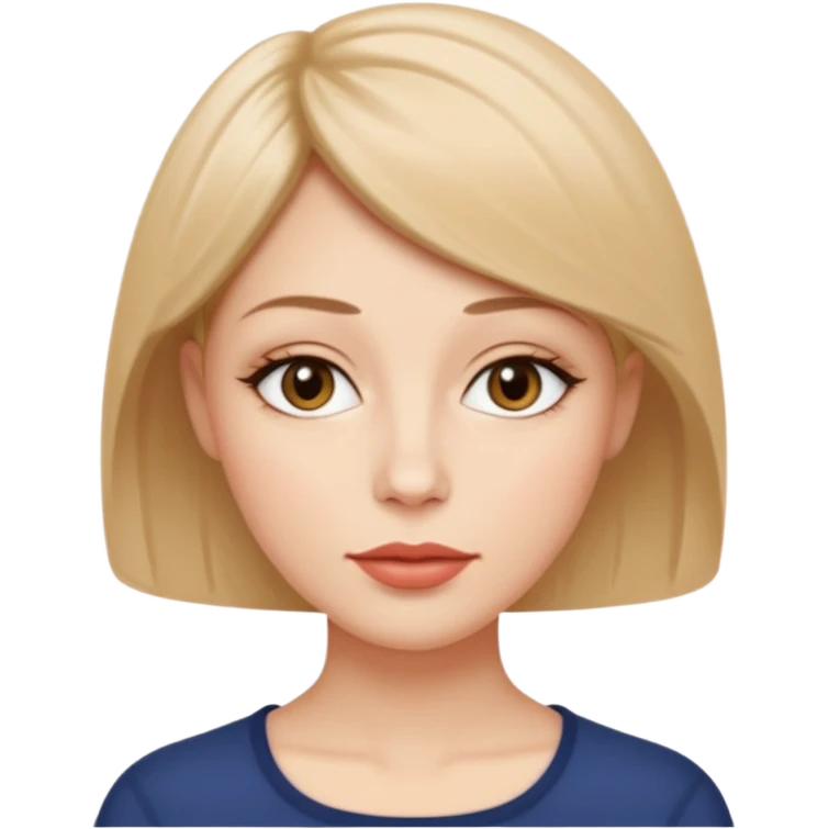 Alta pelo corto en capas enfrente delgada ojos almendrados con ovalados labios mediod emoji