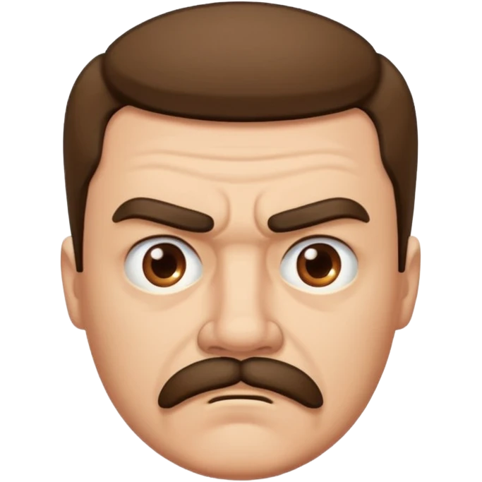 mustached man both sad and angry emoji