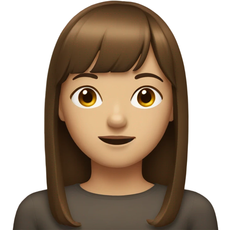 Girl with brown straight hair and bangs emoji