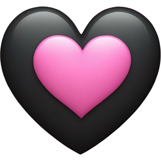 Black heart w a pink heart center emoji