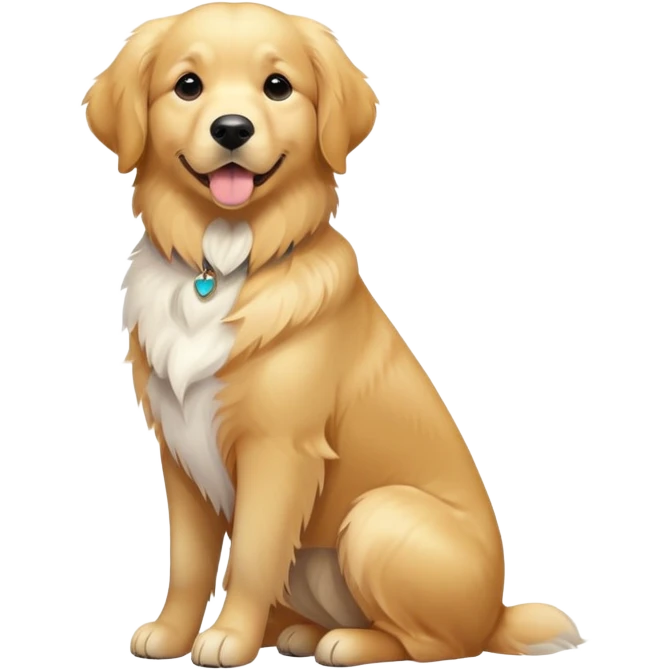 White golden retriever sitting emoji