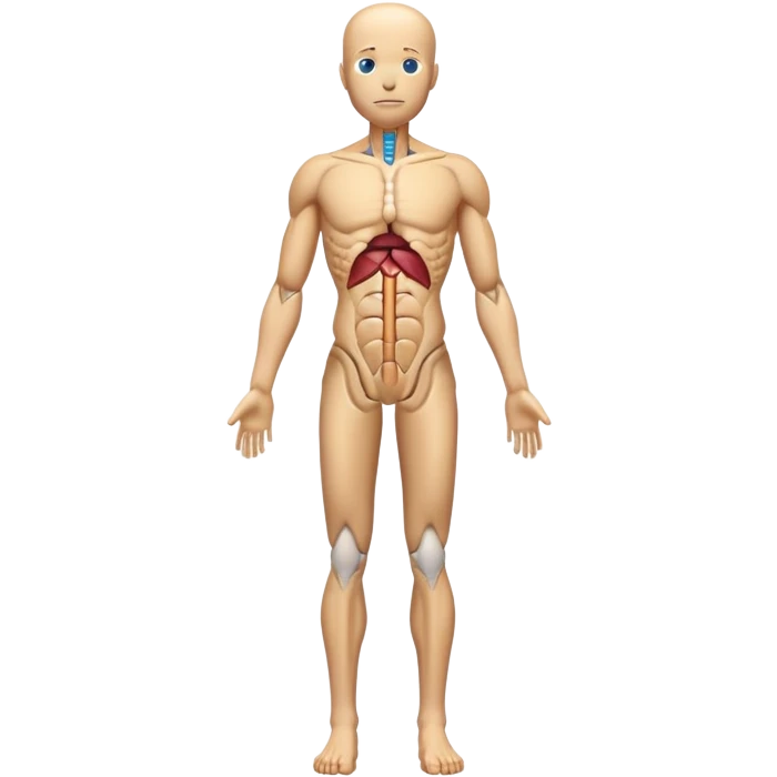 anatomical human body standing upright, full body view emoji