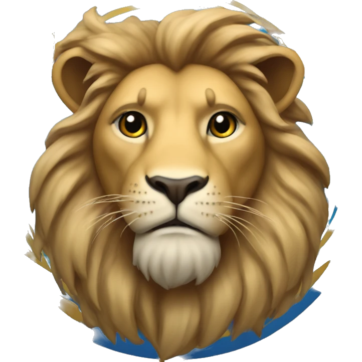 Un lion qui travaille avec une pelle emoji