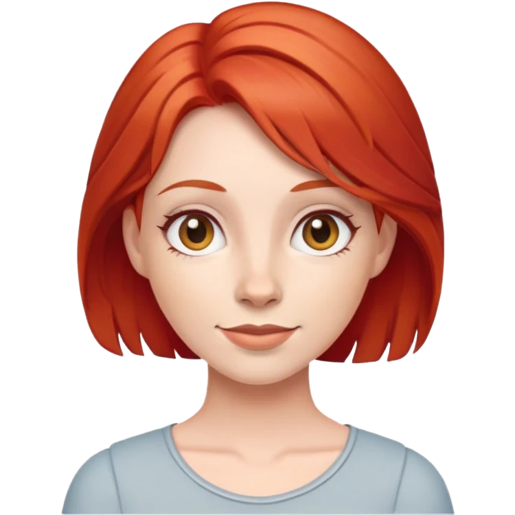Friendly female character with red hair emoji