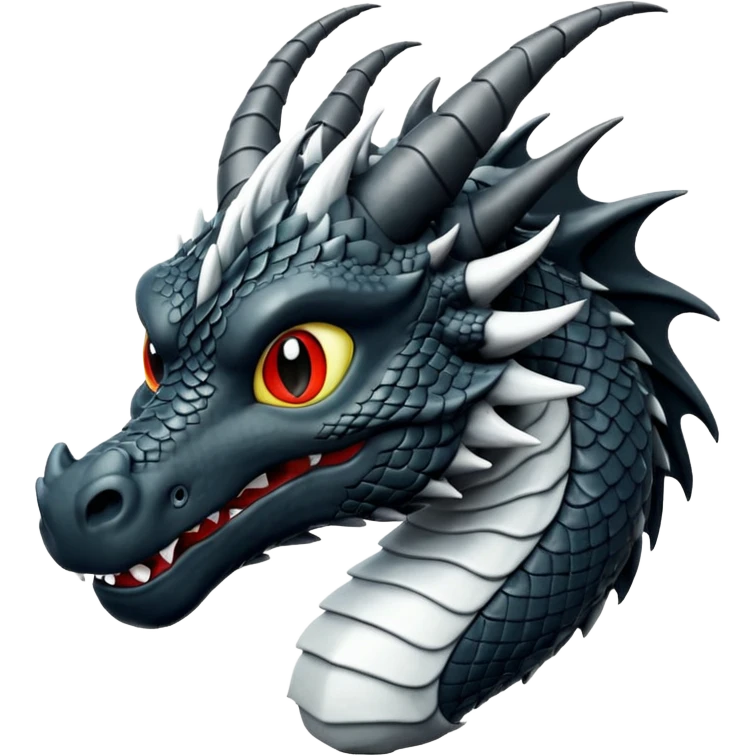 Black and white dragon emoji emoji
