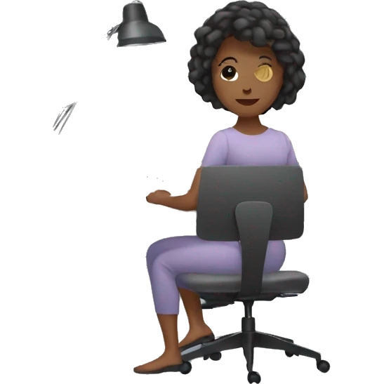 women working from home at desk emoji