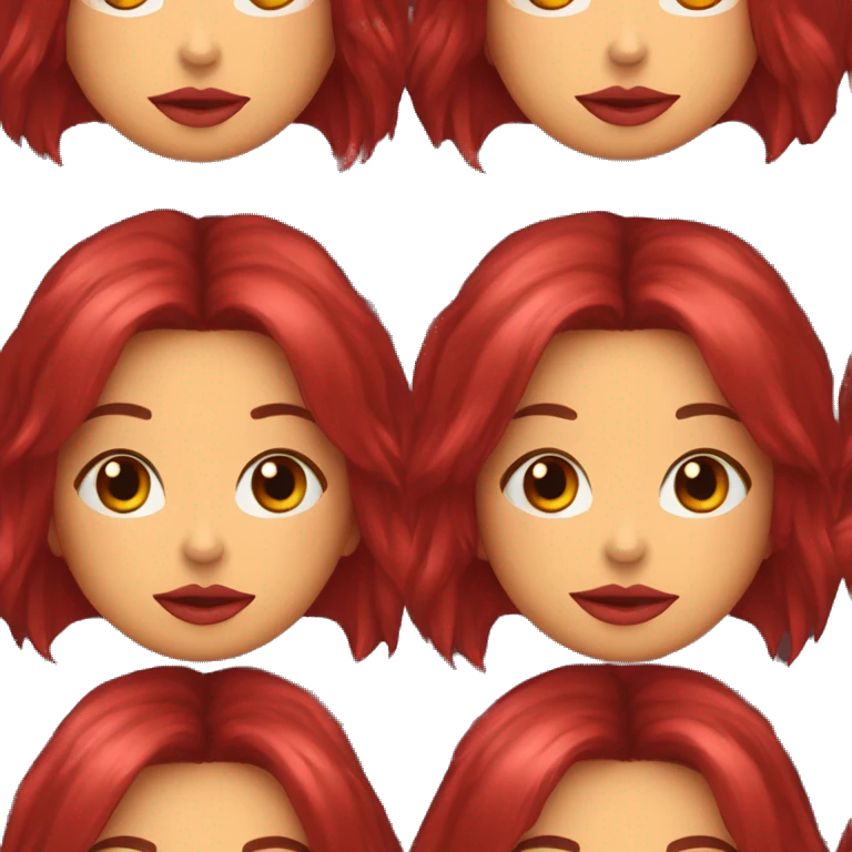 Chica morena y labios rojos y pelo lasio con flequillo  emoji