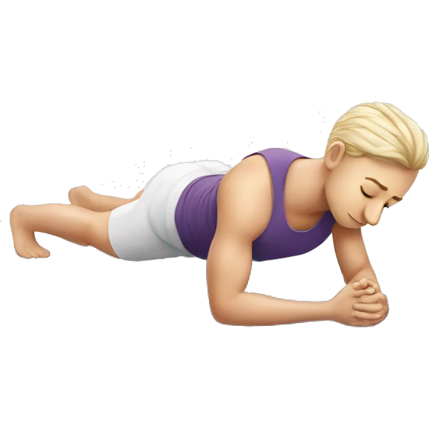 white doing plank on yoga mat emoji