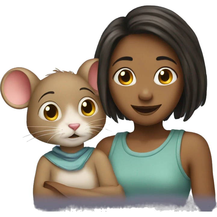 Girl and mouse  emoji