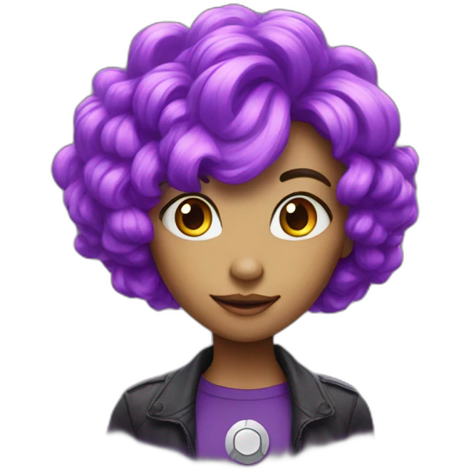 Quantum Women purple hair with an atom emoji