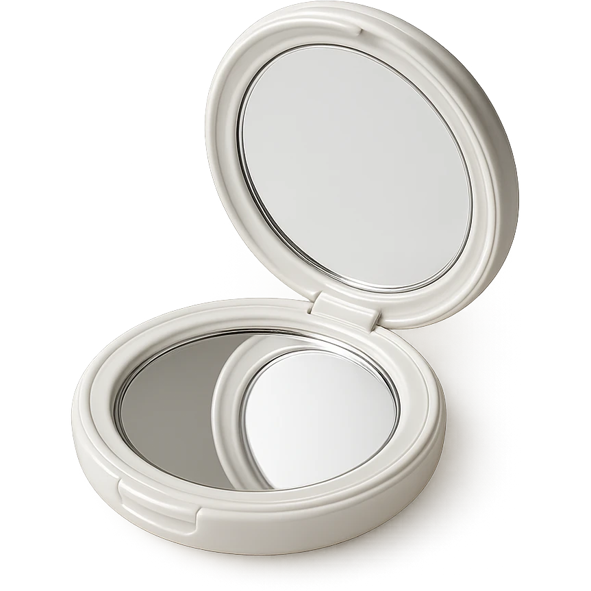 white luxury compact mirror emoji