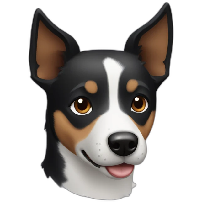 black husky Jack Russell terrier emoji