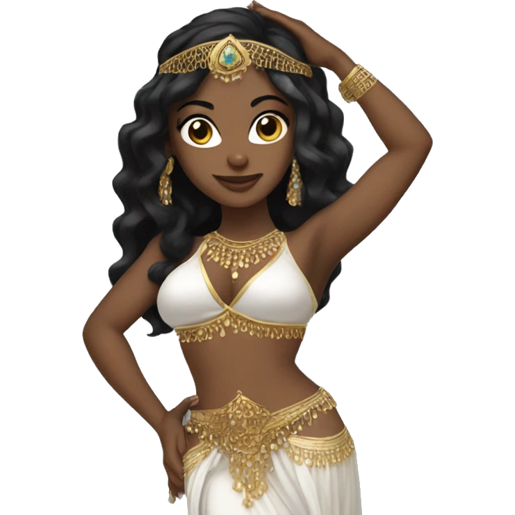 belly dancer white skin black hair emoji
