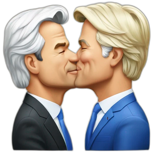 Mark Rutte Kissing Geert Wilders emoji
