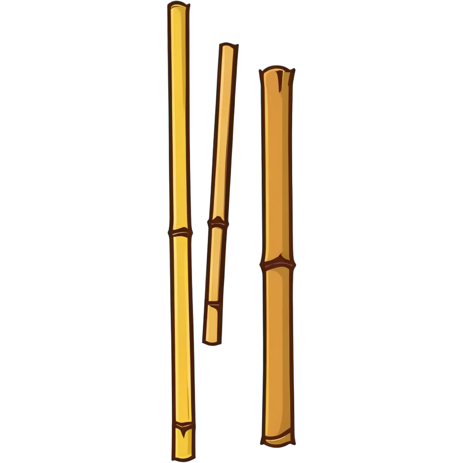 dried bamboo sticks, yellowish-brown color emoji