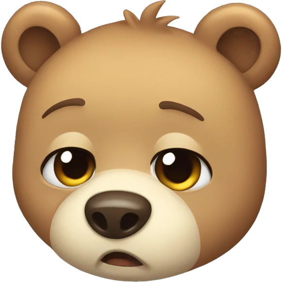 Draw cute bear crying emoji