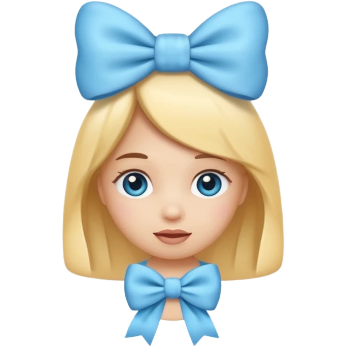 Mache einen coquette emoji ne babyblaue schleife emoji