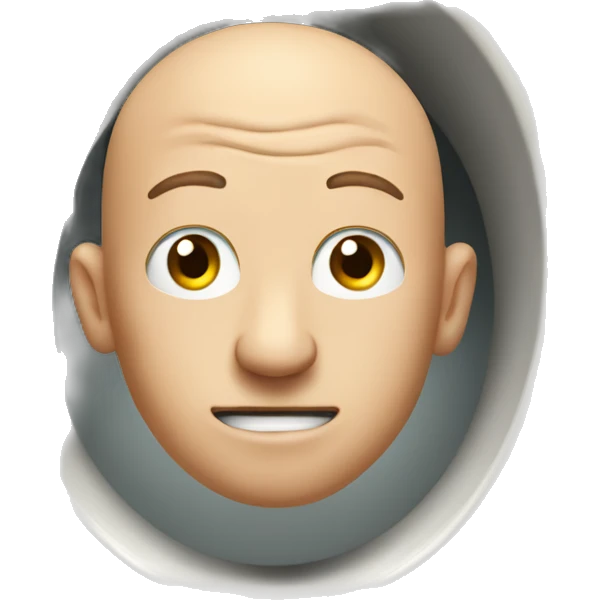 a mans head sticking out a toilet and bald emoji