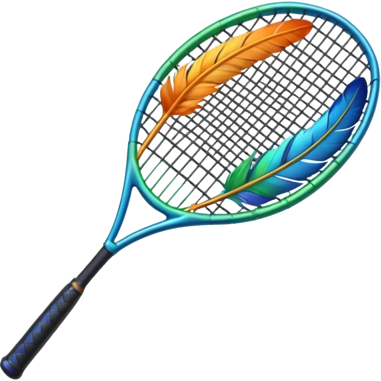 pajaro con cola en forma de raqueta color verde azul naranja emoji