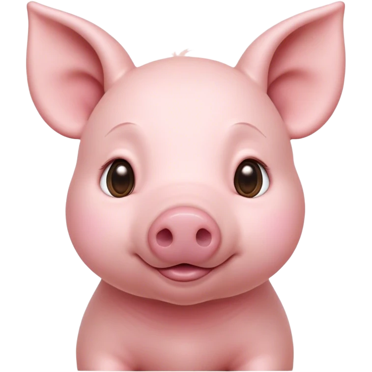 Cinematic Noble Piglet Portrait Emoji, Poised and regal, with a tiny, delicate build and a soft, smooth rosy-pink hide, deep-set soulful beady eyes, Simplified yet sharp and sophisticated features, highly detailed, glowing with a gentle, dignified glow, high shine, intelligent and endearing, stylized with an air of miniature nobility, focused and attentive, soft glowing outline, capturing the essence of a watchful and confident little piglet, so majestic it feels as though it could scamper out of the screen with effortless authority! emoji