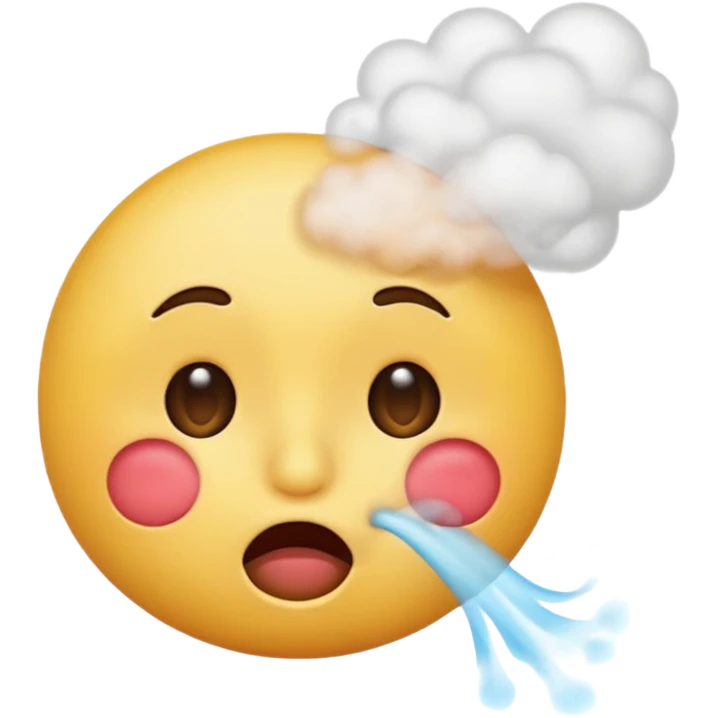 blushing emoji blowing steam out of nose emoji