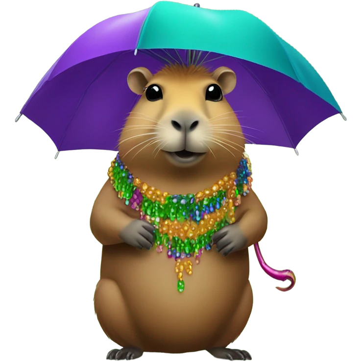 Capybara going to Mardi Gras  emoji