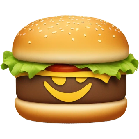 Smiling Burger bun with hands and feet emoji