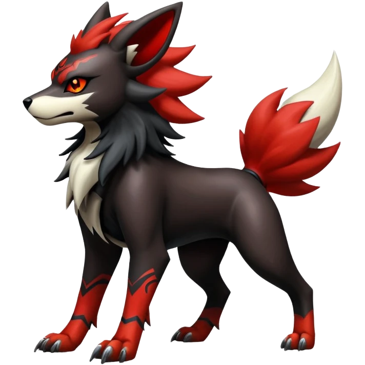 Shiny Gothic Exotic Punk’ish Cool Colorful Epic Futuristic Houndoom-Arcanine-Zorua-Torracat-Pokémon-Fakémon-hybrid-creature emoji