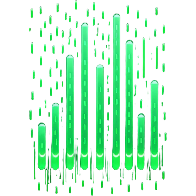 matrix digital rain, green Numbers 0 to 5, black background, cyberpunk style emoji
