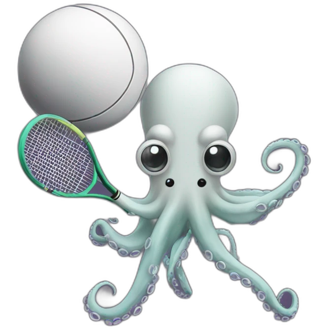 an octopus playing tennis emoji