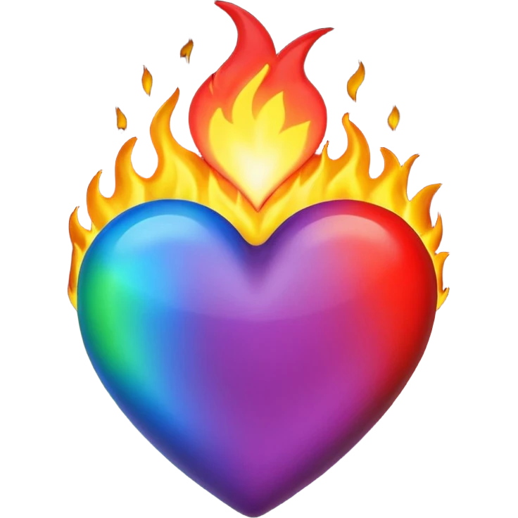Make flaming hearts in all colours emoji