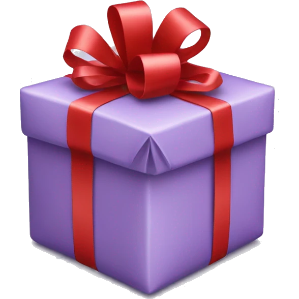 
lilac gift wrapped in red ribbon emoji