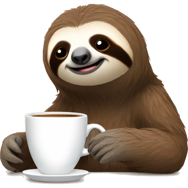 a sloth sipping coffee emoji