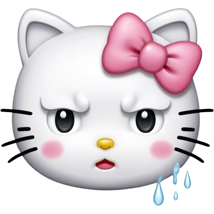 crying Hello Kitty with single tear emoji