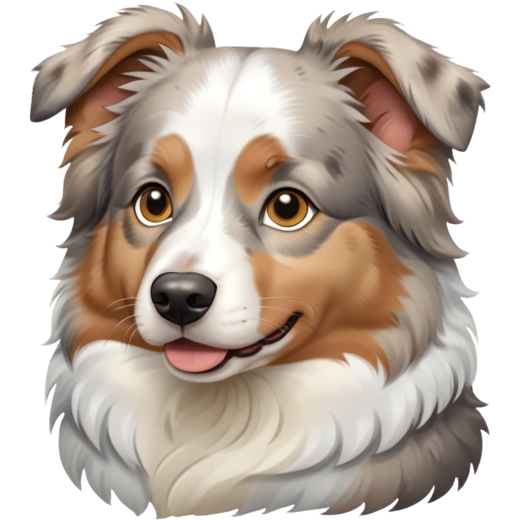 White gray tan Australian shepherd emoji