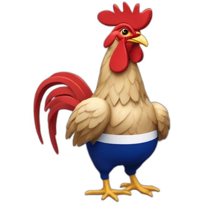 Le coq rouge Ecusson de l’équipe de France de rugby 2023 emoji