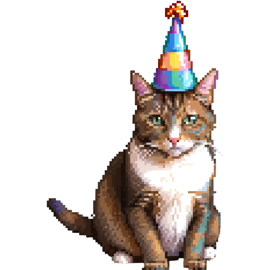 cat with a party hat emoji