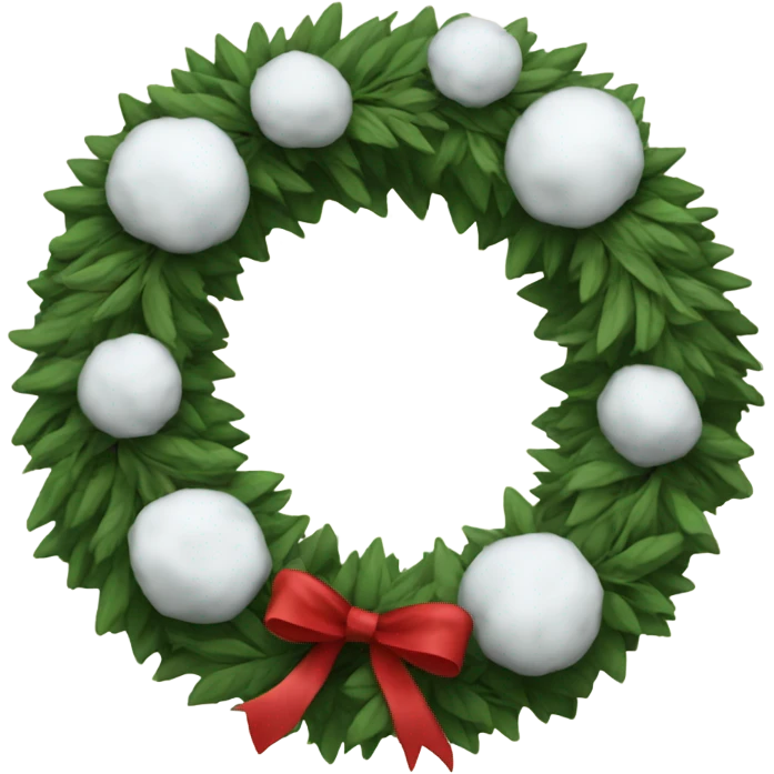 Realistic cristmas wreath with Cotton emoji