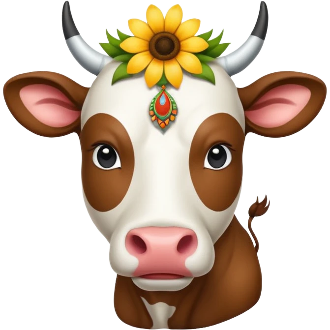 flower + Indian cow emoji
