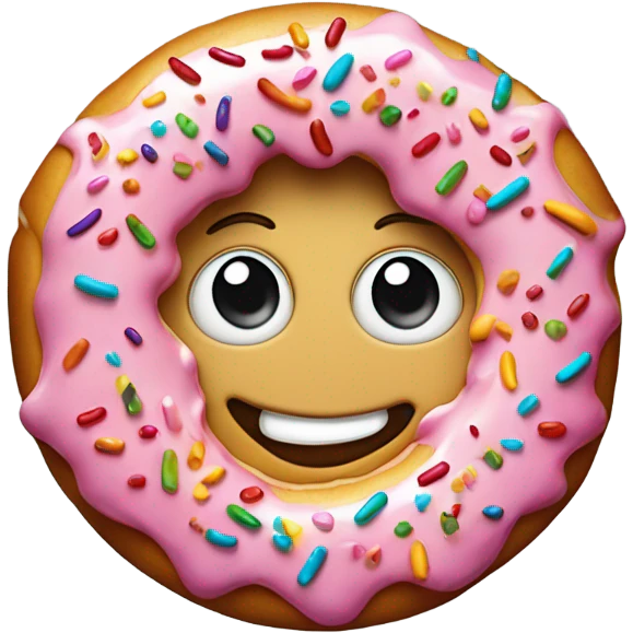 White guy made into a donut emoji