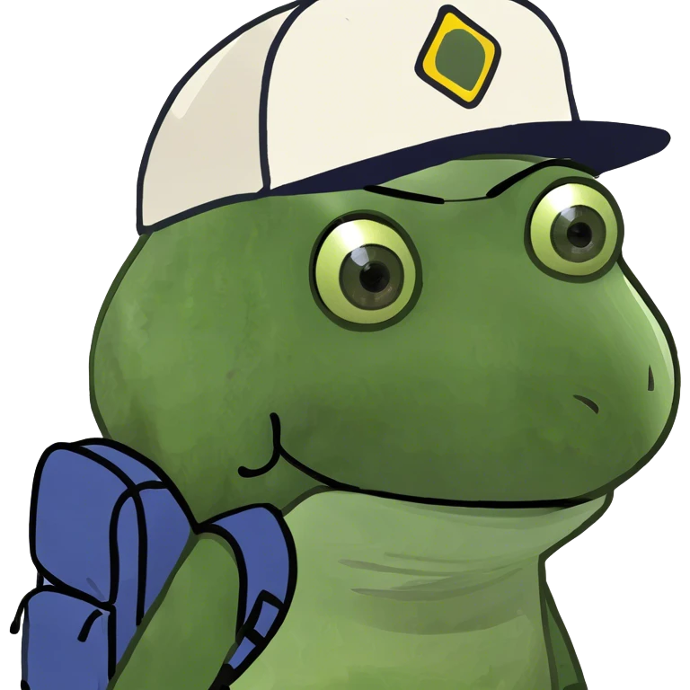 bufo wearing hat and backpack emoji