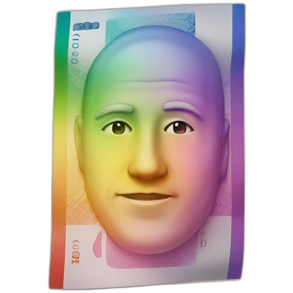 Custom 1000€ rainbow note emoji