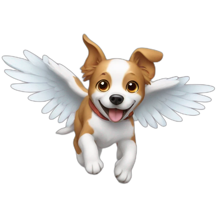 Flying dog with wings emoji