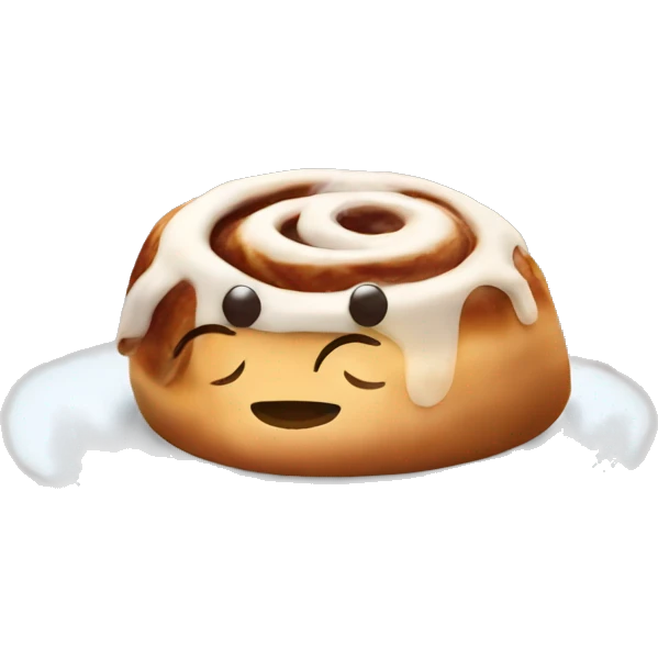 Steaming cinnamon roll emoji