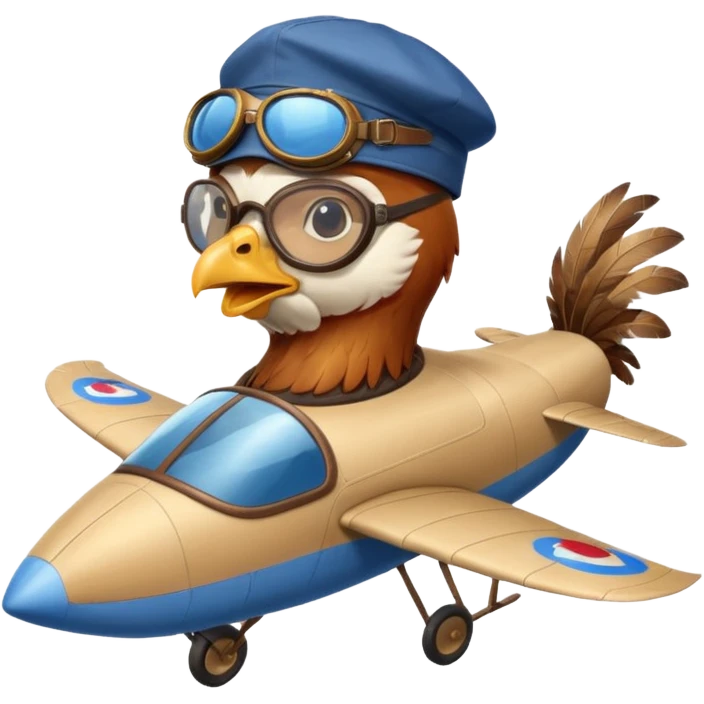 rooster pilot flying glider emoji