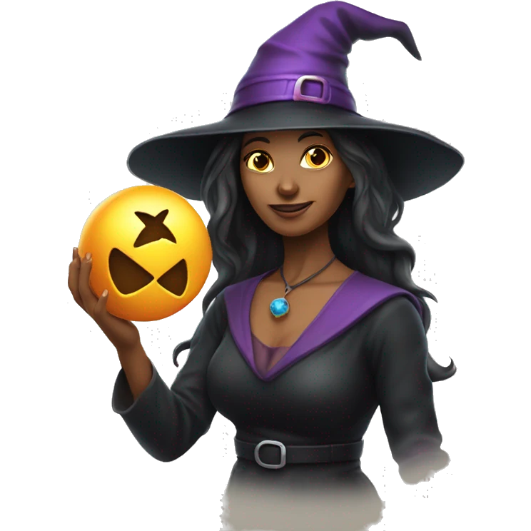 Woman with witch magic ball emoji