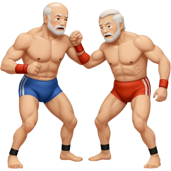two old men wrestling  emoji