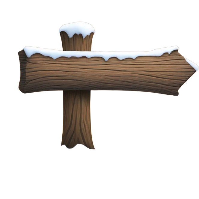 wood sign DECEMBER with snow over it emoji