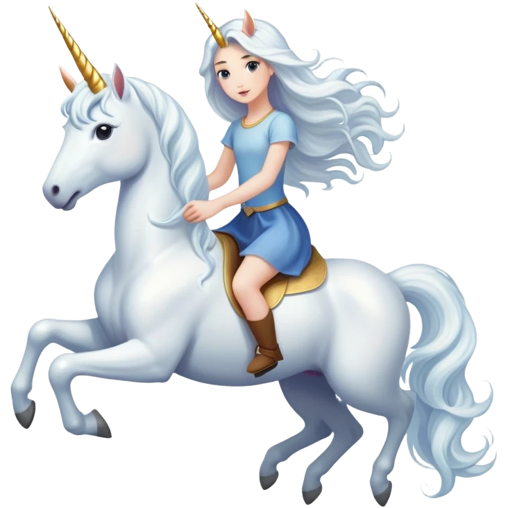 A girl riding a unicorn  emoji
