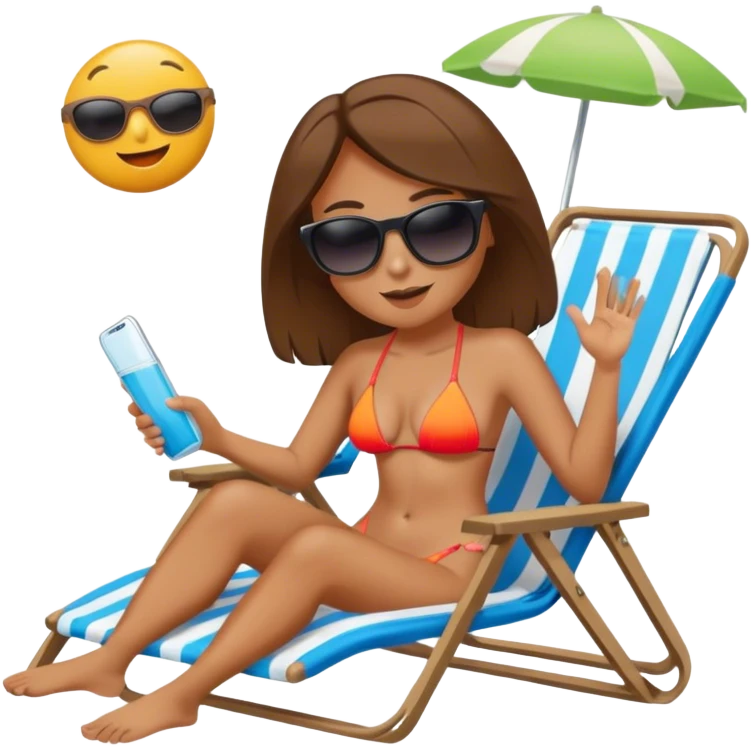 Female in beach chair  emoji